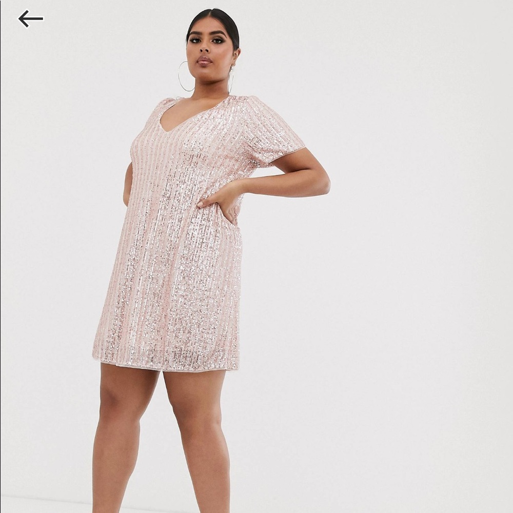ASOS pink sequin dress